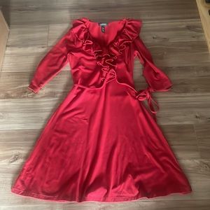 Lauren By Ralph Lauren Red Collar Dress